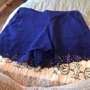 Blue scallop shorts